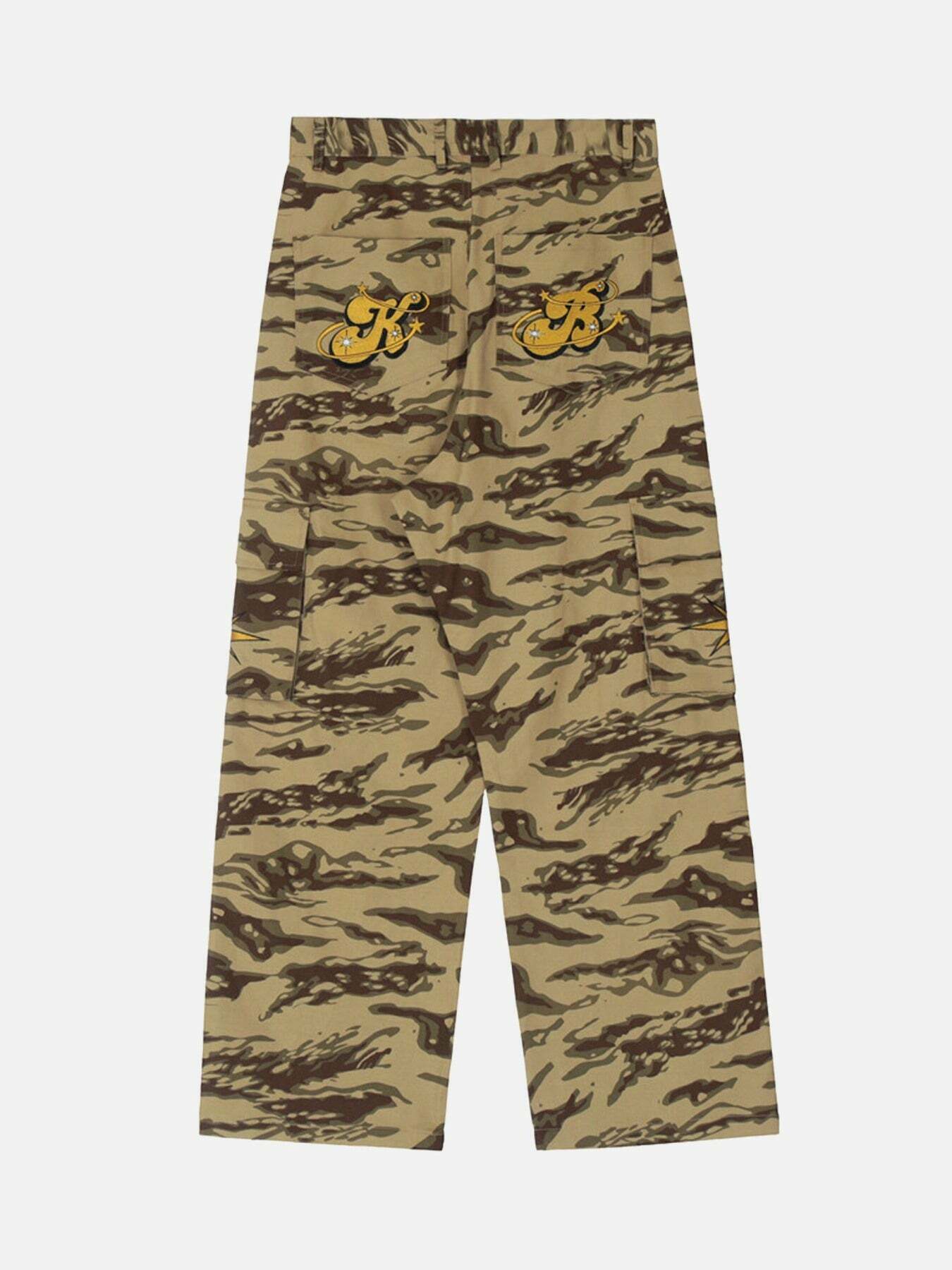 Gen Z Streetwear: Camo Print Work Pants for K-POP & Y2K Style