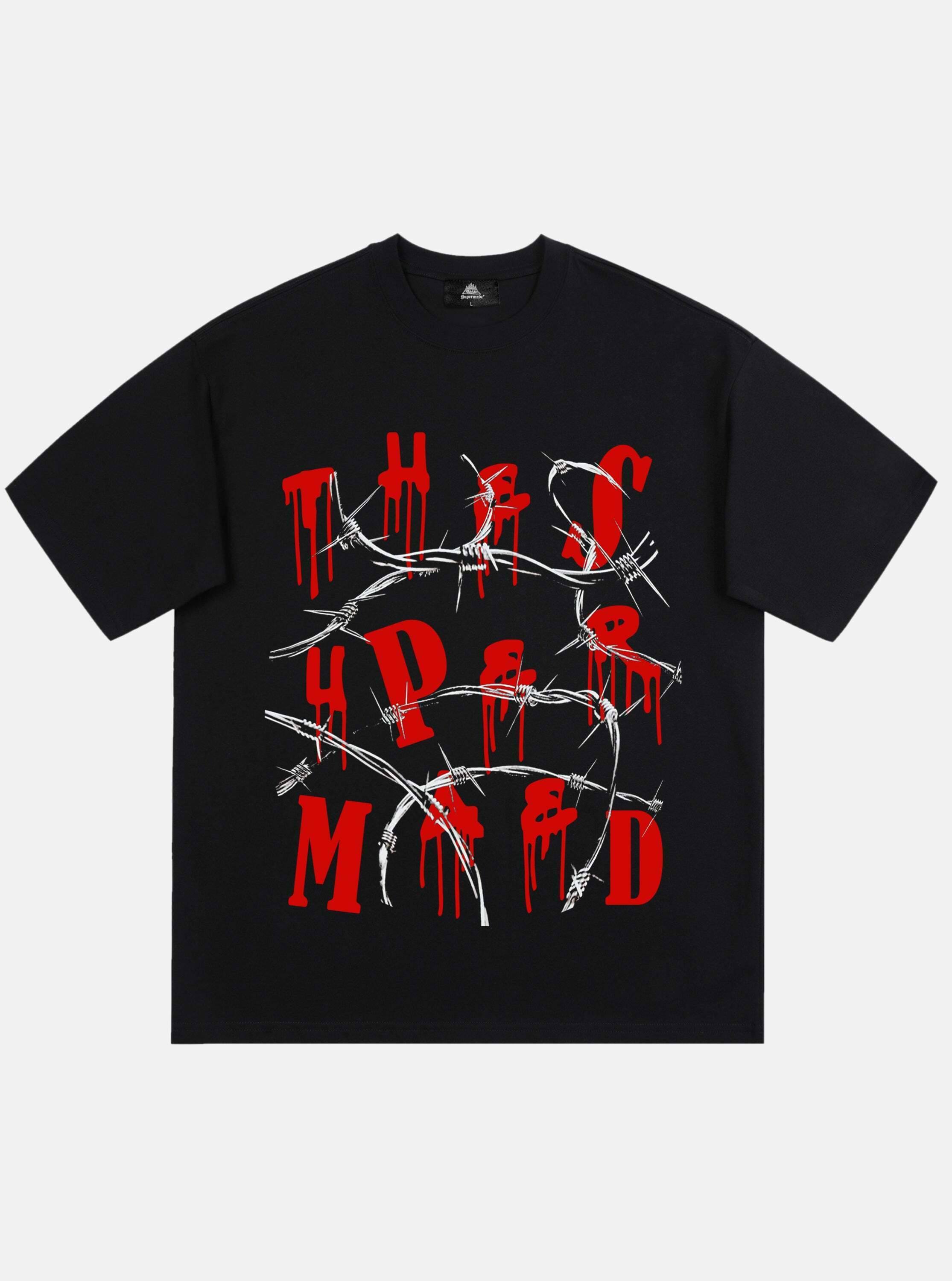 Gen Z Streetwear: Graffiti Letter Print T-shirt for Y2K Fashion