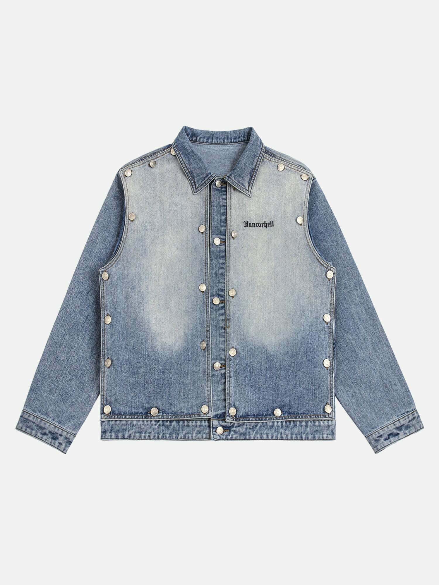 Gen Z Streetwear: Heavy Duty Distressed Denim Jacket for Y2K Fashion