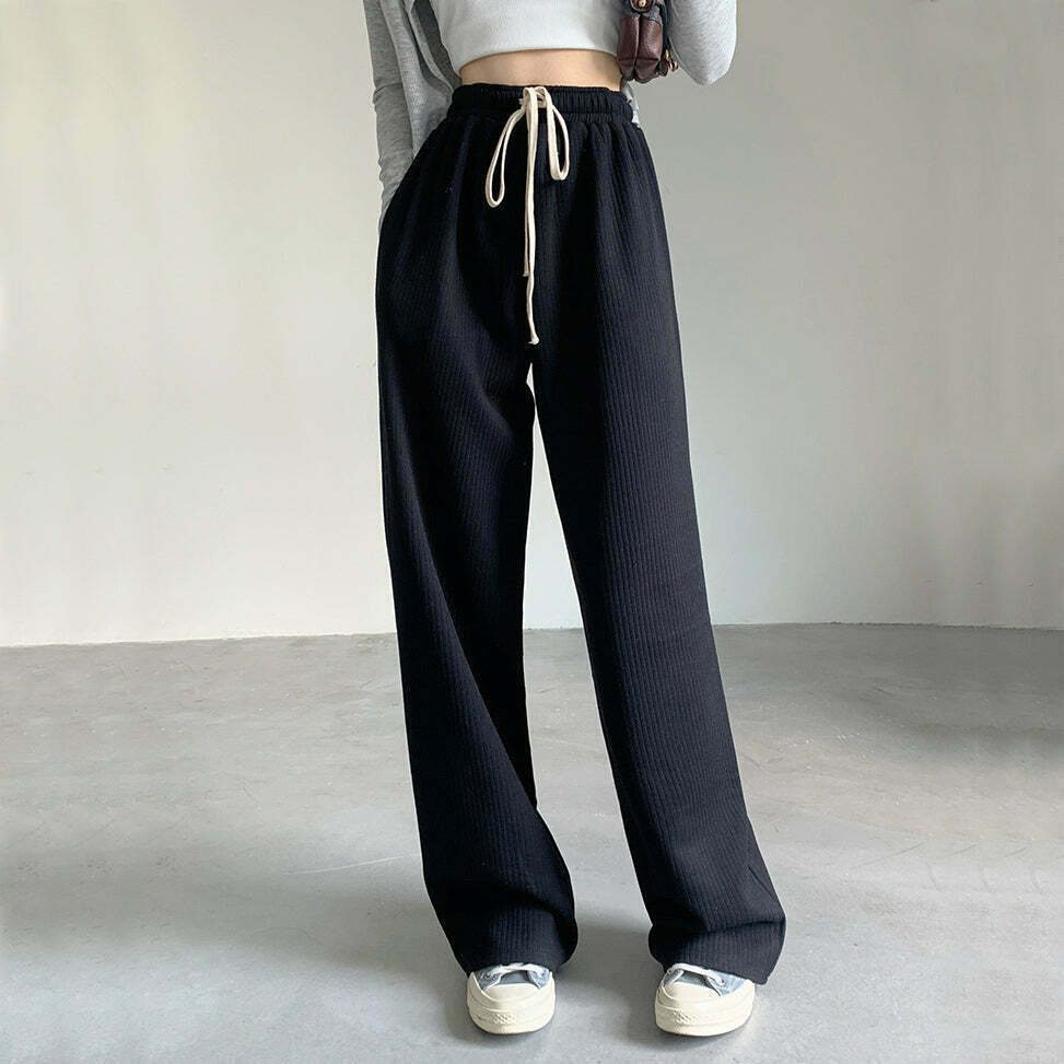 Gen Z Streetwear: High Waist Drawstring Sport Pants for Casual Style