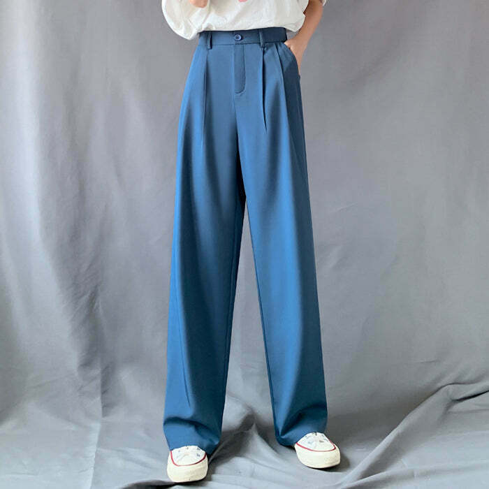 Gen Z Streetwear: High Waist Wide Leg Mopping Trousers for K-POP & Y2K Fashion