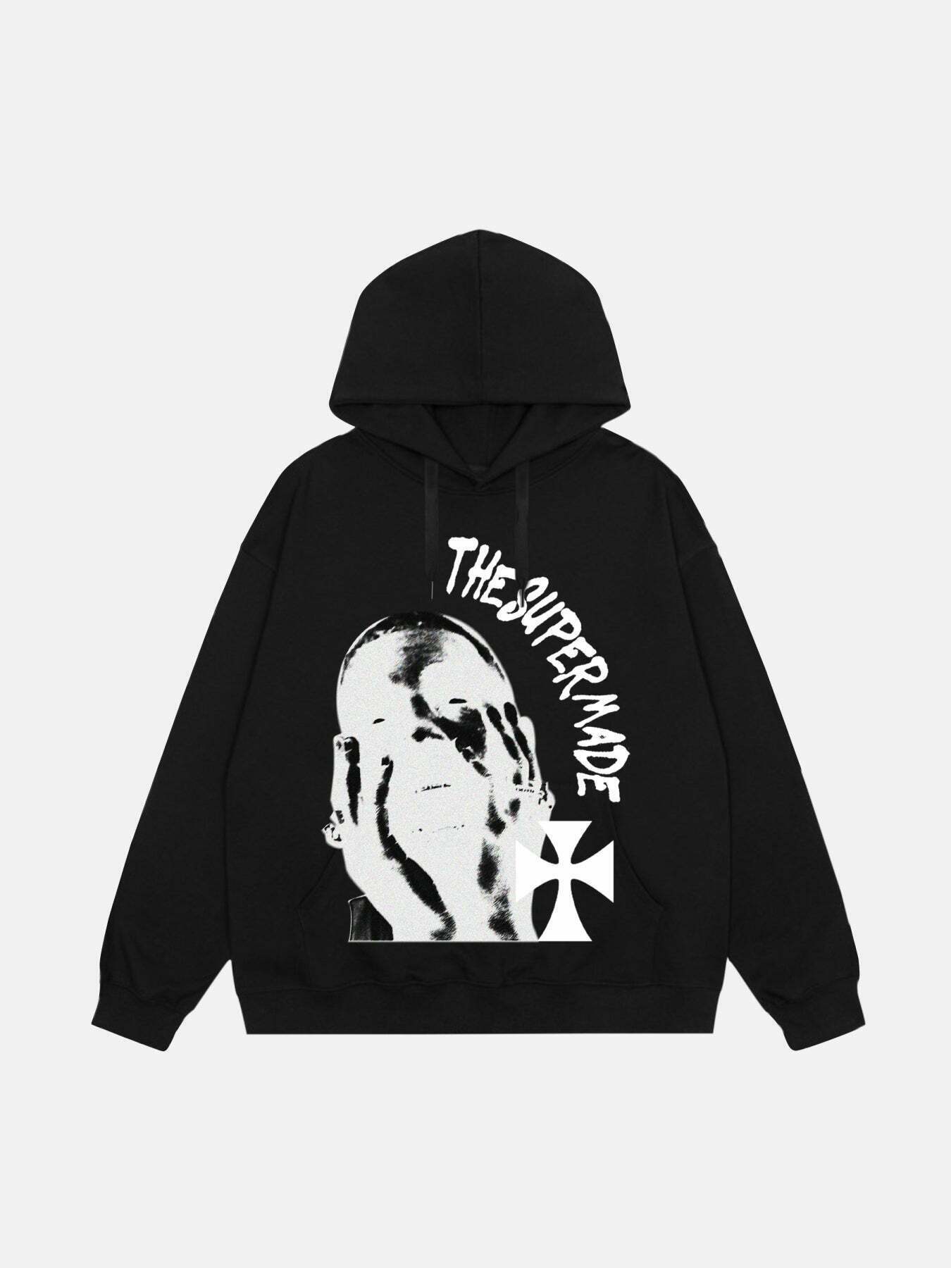 Gen Z Streetwear: Hip-hop Boys Graphic Hoodie for K-POP & Y2K Style