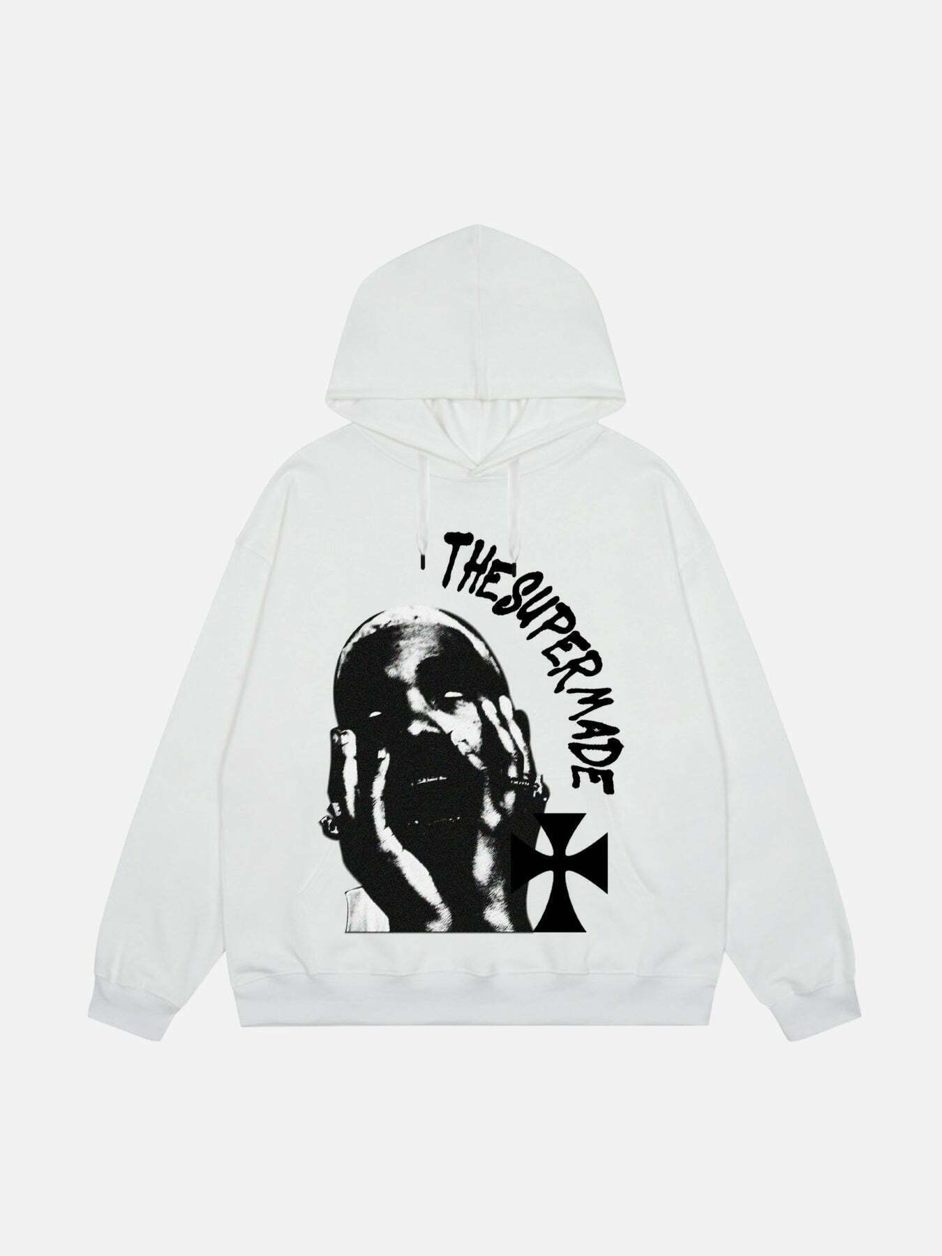 Gen Z Streetwear: Hip-hop Boys Graphic Hoodie for K-POP & Y2K Style