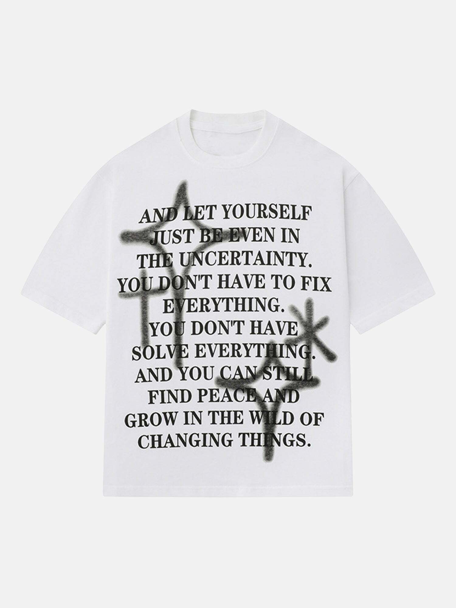 Gen Z Streetwear: Hip-hop Graffiti Lettering Tee for K-POP & Y2K Style