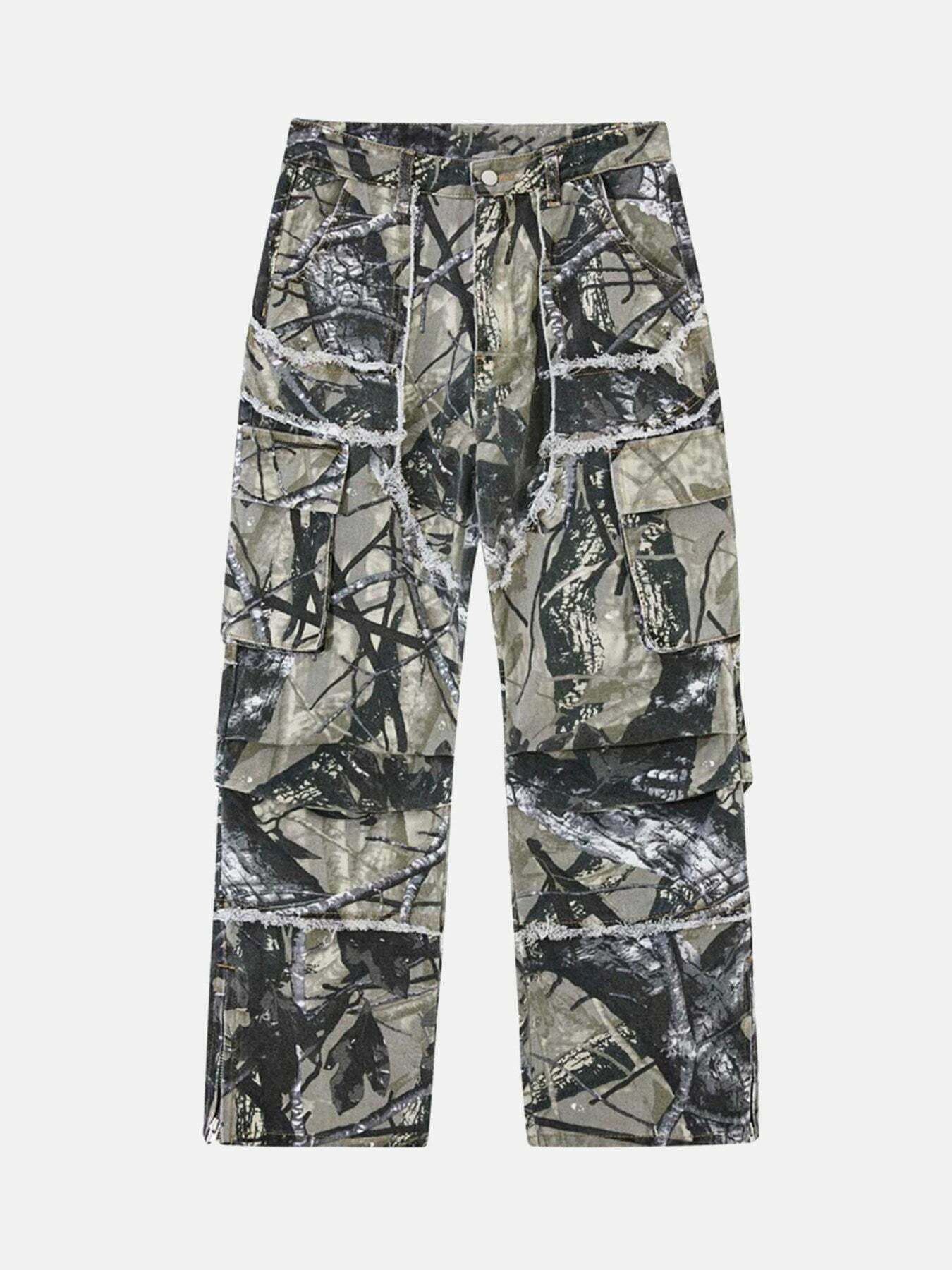 Gen Z Streetwear: Jungle Camo Leaf Loose Fit Pants