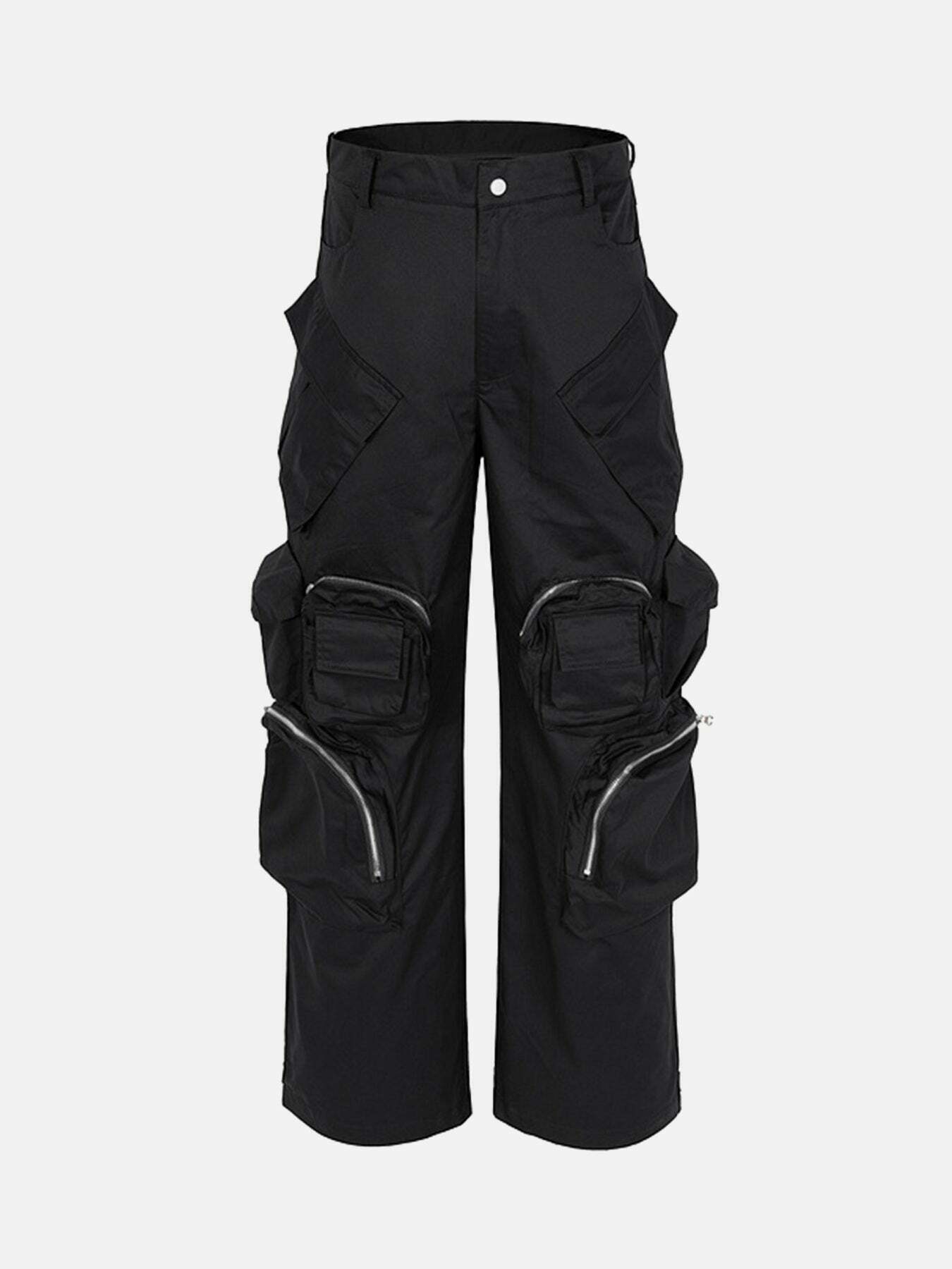 Gen Z Streetwear: Multi-Pocket Wide Leg Pants for Casual Workwear