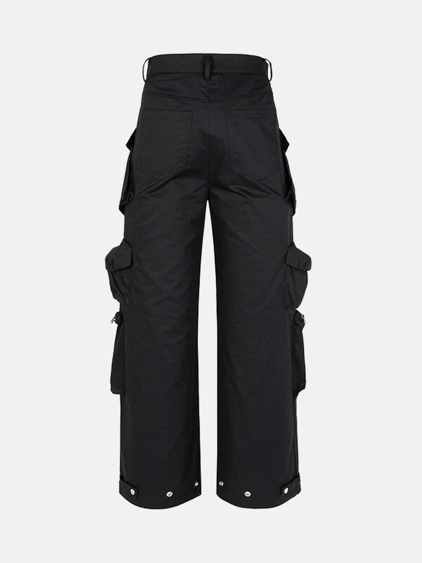 Gen Z Streetwear: Multi-Pocket Wide Leg Pants for Casual Workwear