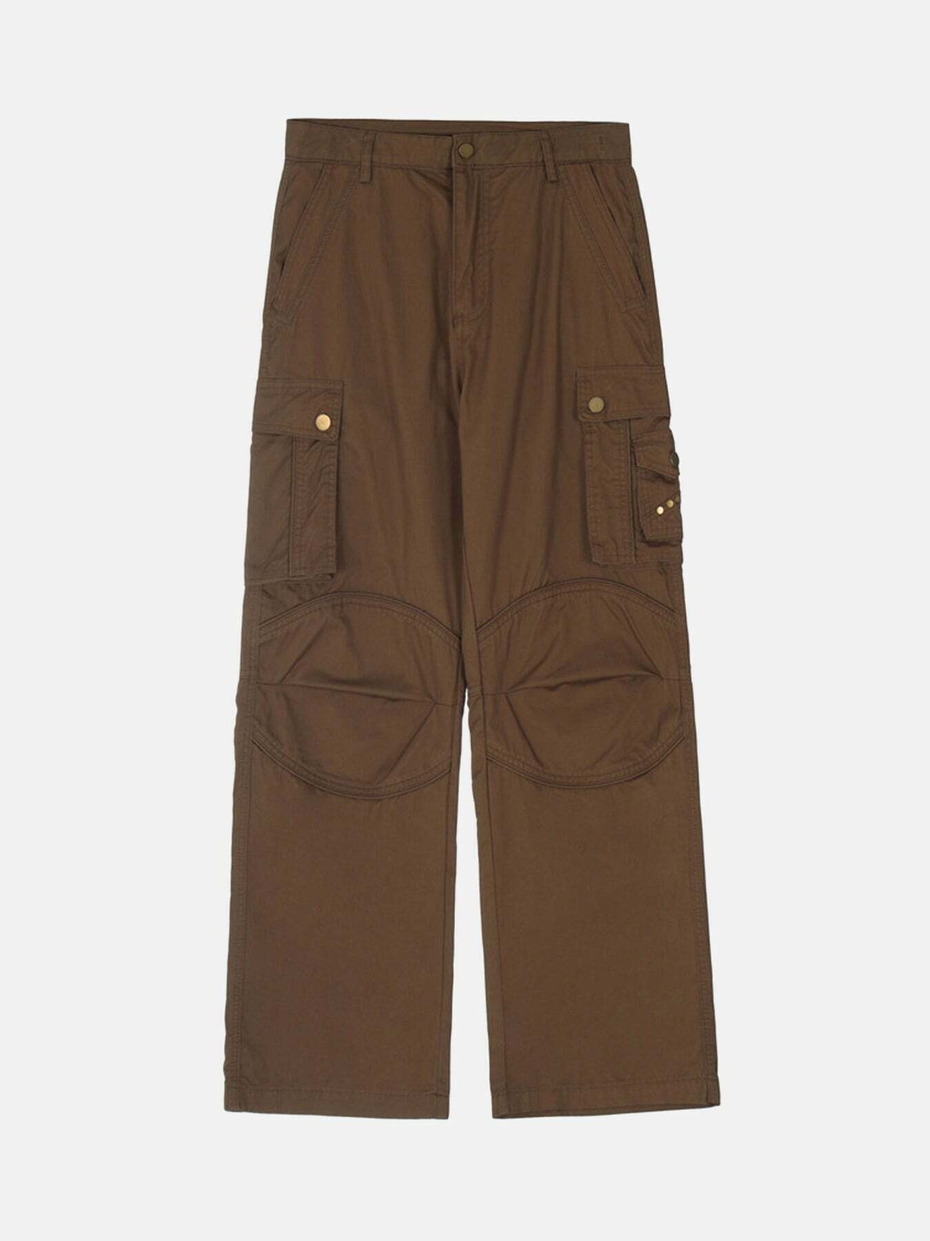 Gen Z Streetwear Multi-Pocket Work Pants - Y2K Style