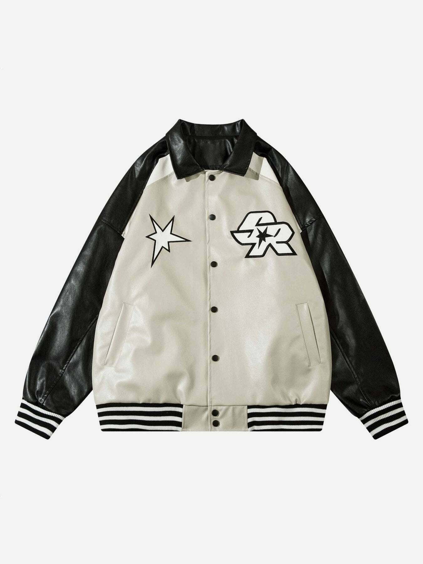 Gen Z Streetwear: Retro Leather Jacket for Y2K Fashion