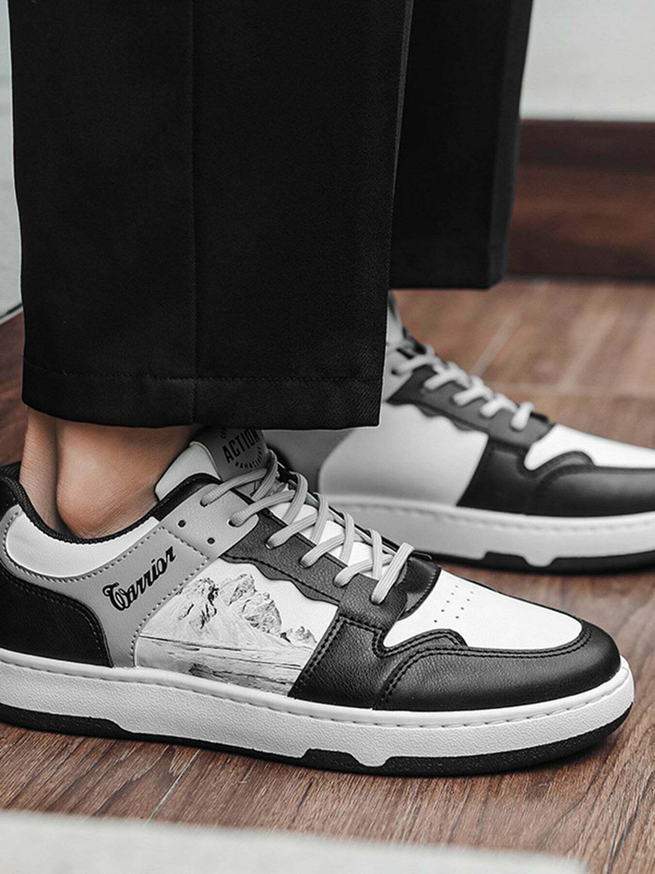 Gen Z Streetwear: Stylish Ink Painting Board Shoes for K-POP & Y2K Fashion