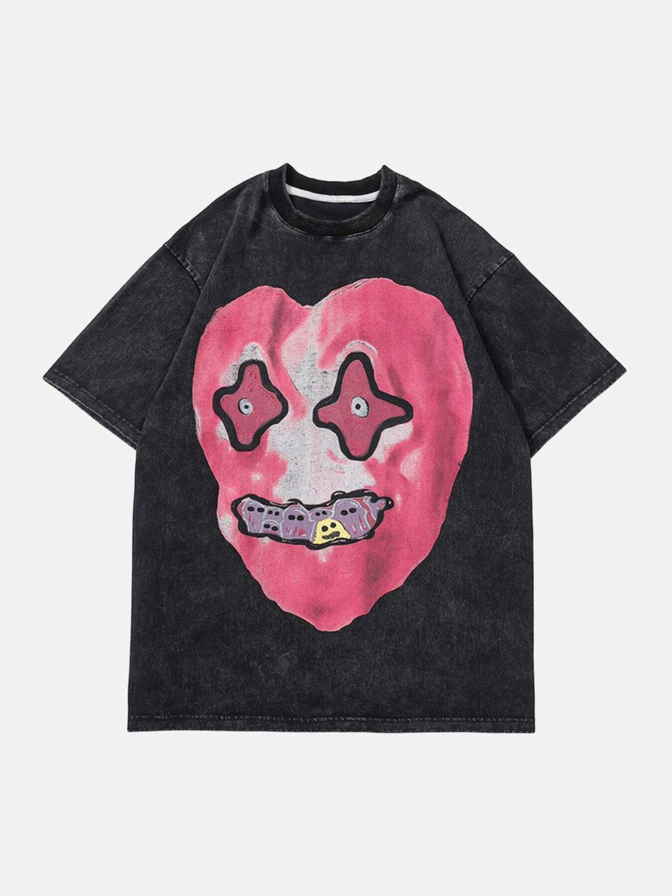 Gen Z Streetwear: Trendy Graphic Print Loose-fit Tee for K-POP & Y2K Fans