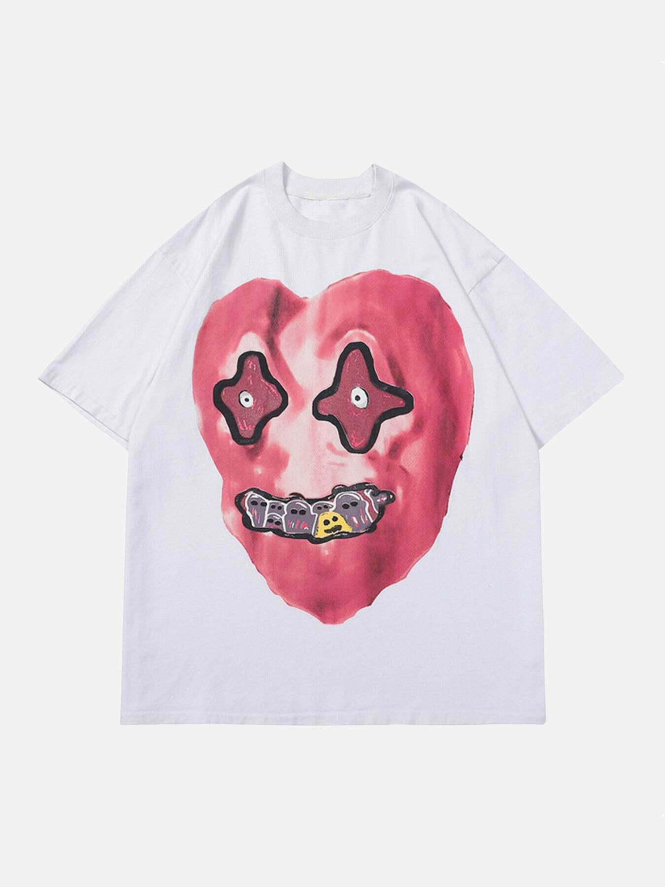 Gen Z Streetwear: Trendy Graphic Print Loose-fit Tee for K-POP & Y2K Fans