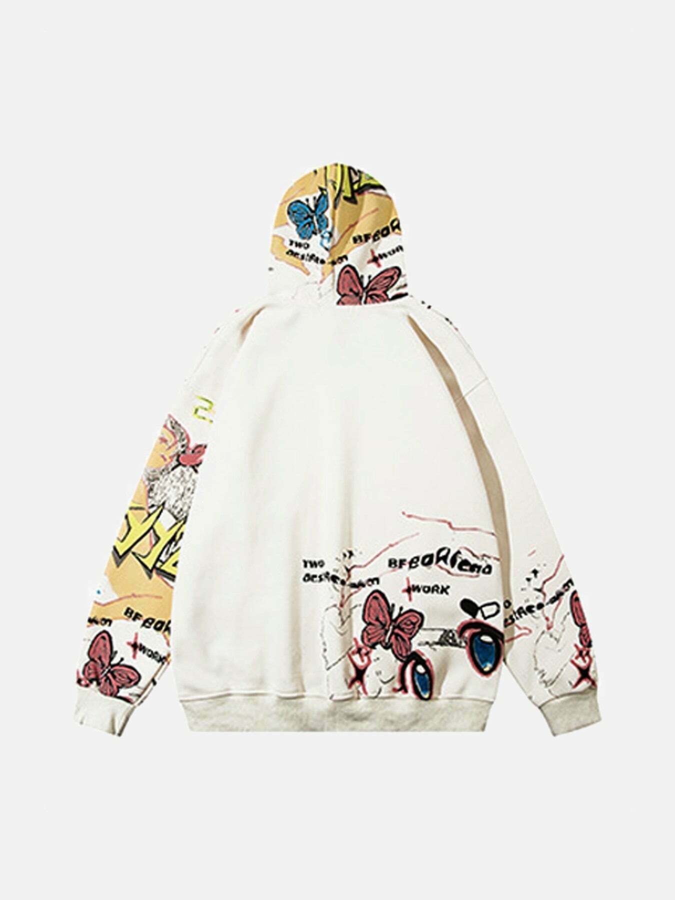 Gen Z Streetwear: Vibrant Graffiti Print Hoodie for K-POP & Y2K Fashion