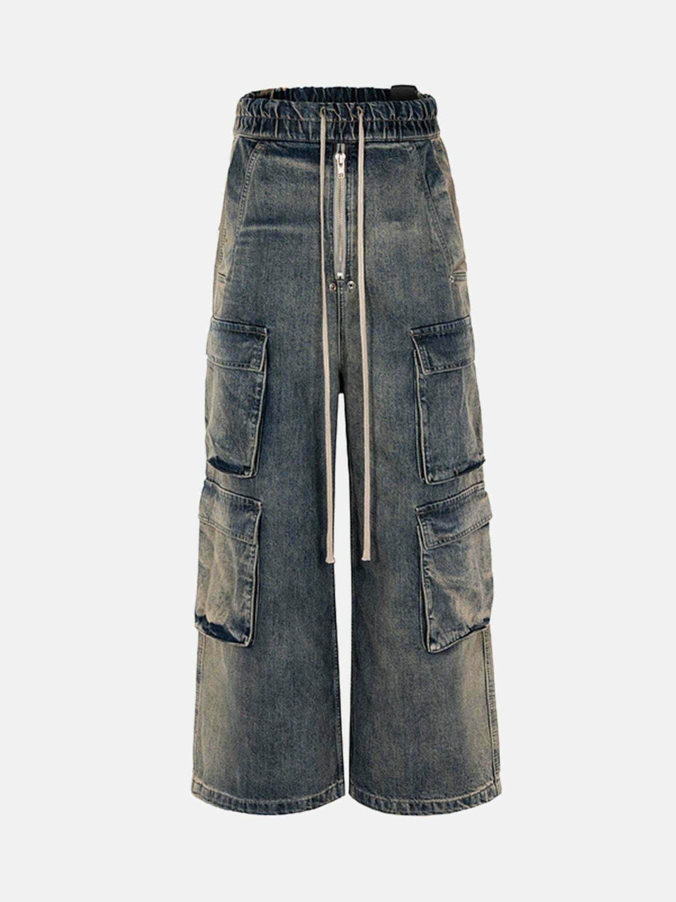 Gen Z Streetwear: Wide Leg Multi-Pocket Loose Jeans