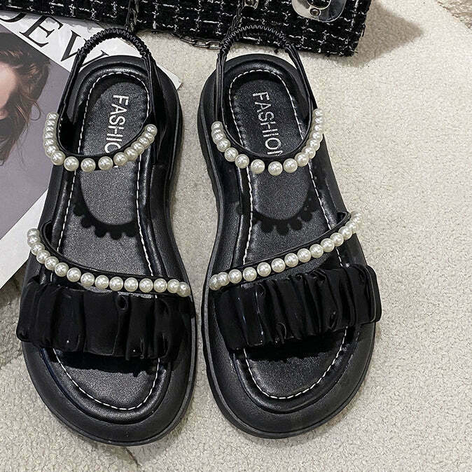 Gen Z Streetwear: Y2K Open Toe Platform Sandals for K-POP Fashion