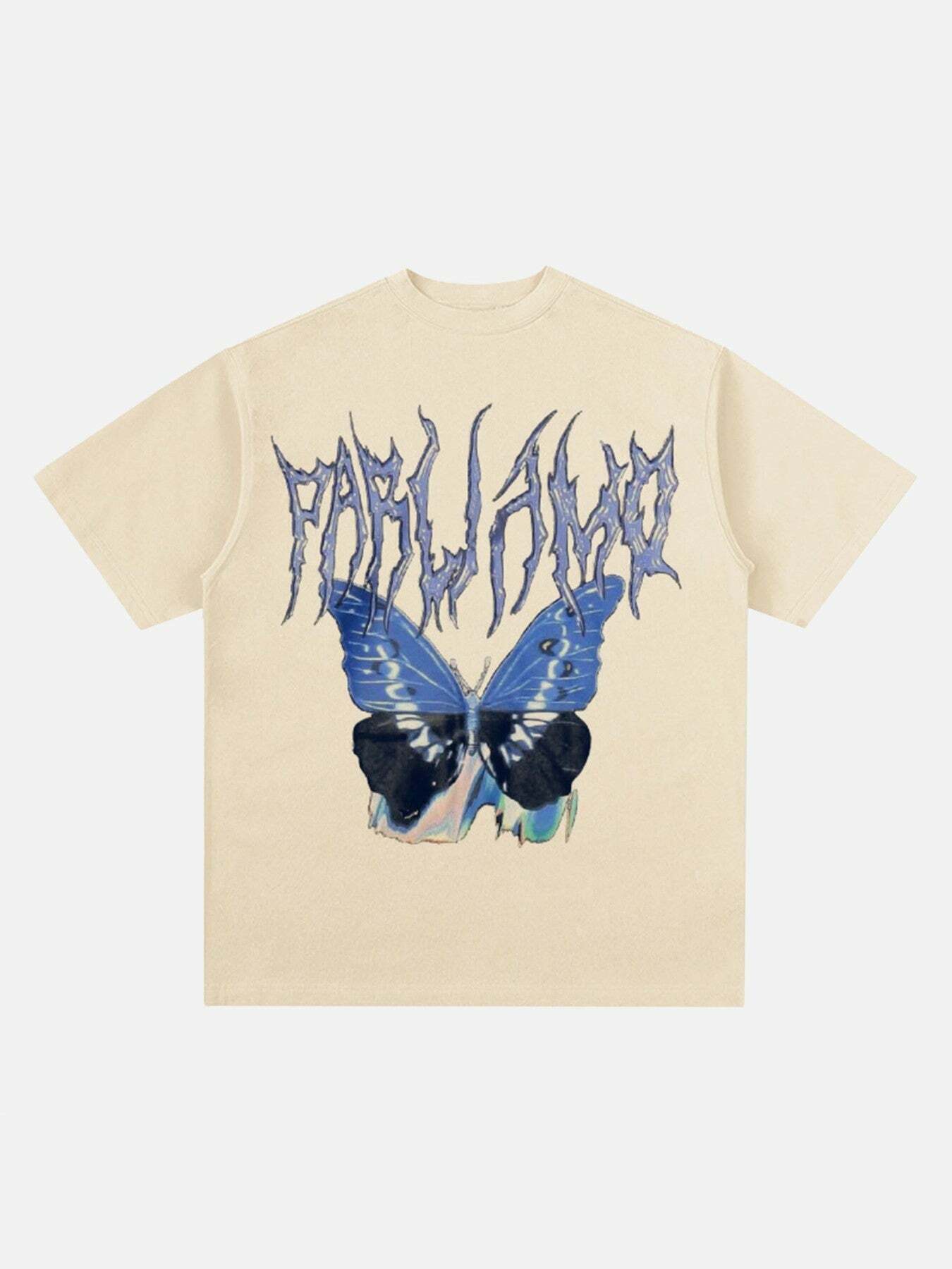 Gen Z Vintage Butterfly Print Streetwear Tee for K-POP & Y2K Fans