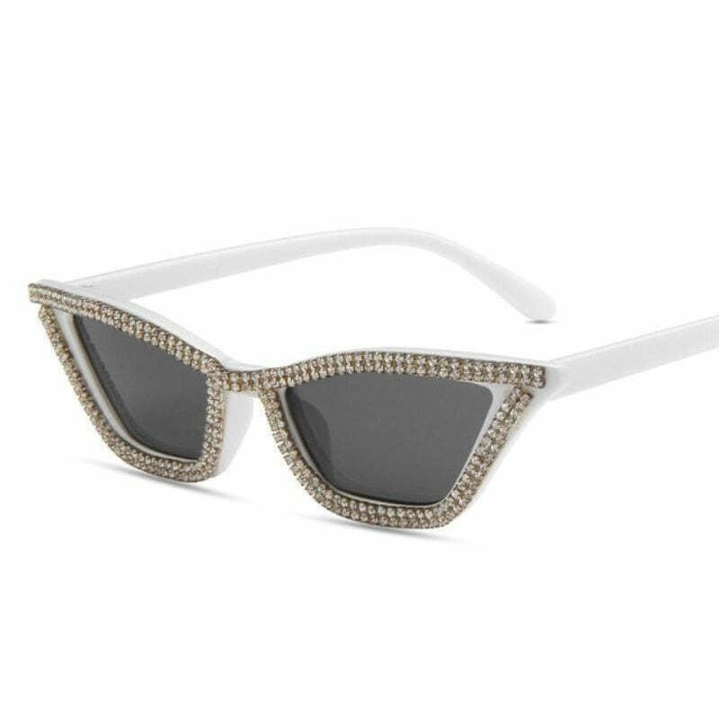 Glossy Crystal Sunglasses: Trendy Gen Z K-POP Streetwear Accessory