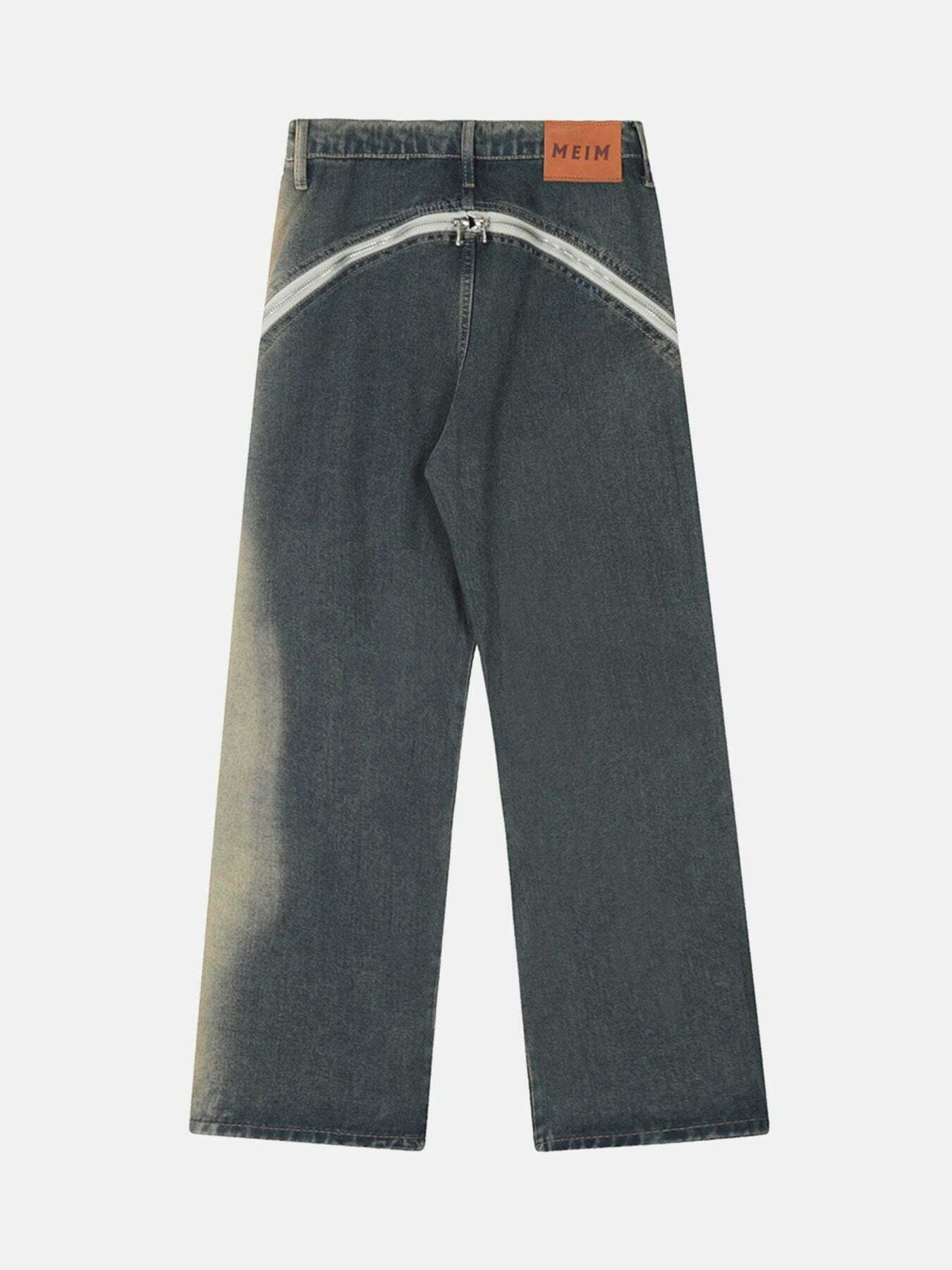 Gradient Straight Leg Denim Wide Leg Pants: Gen Z K-POP Streetwear