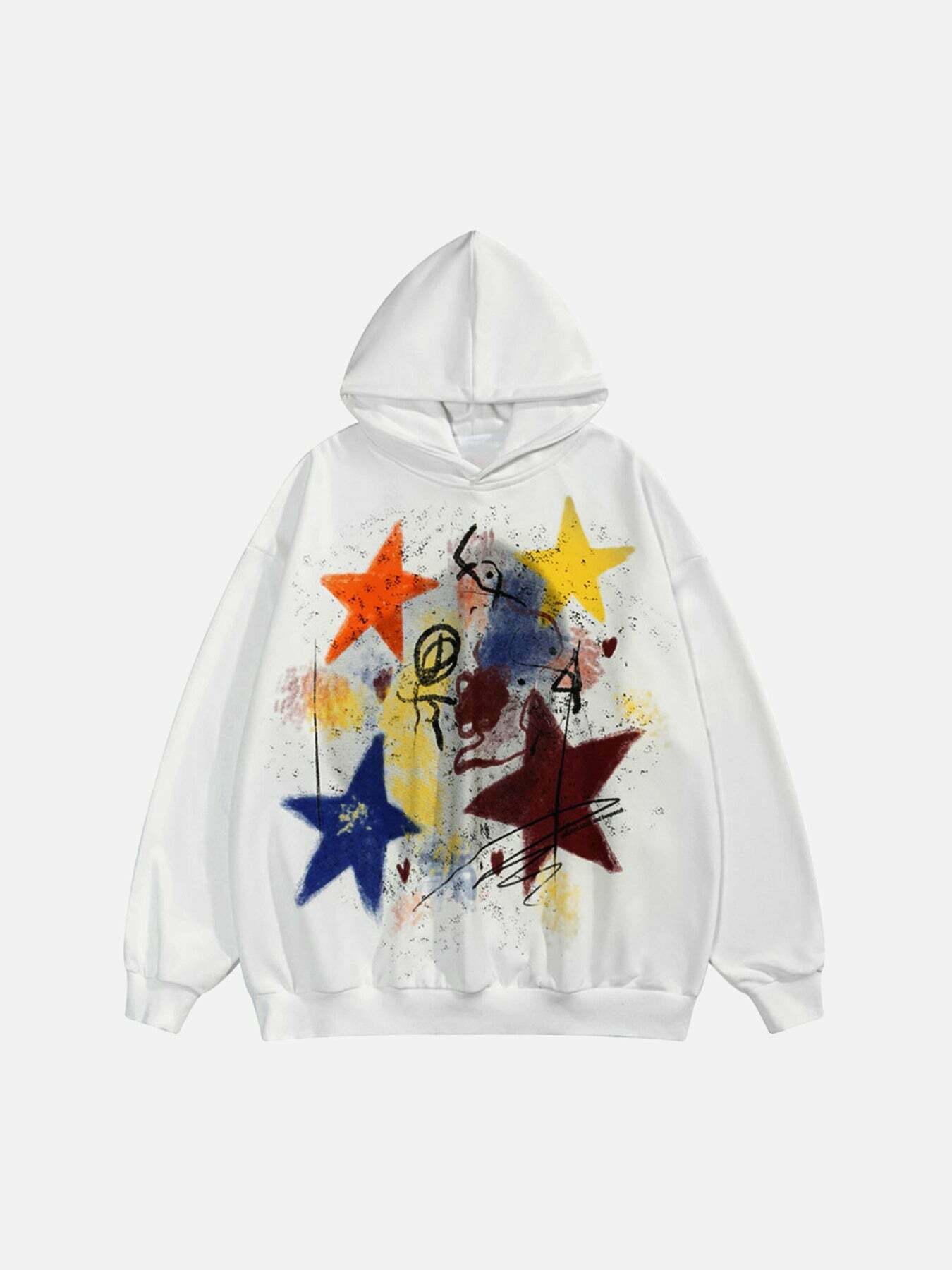 Graffiti Ink Splash Print Hoodie for Gen Z Streetwear Fans