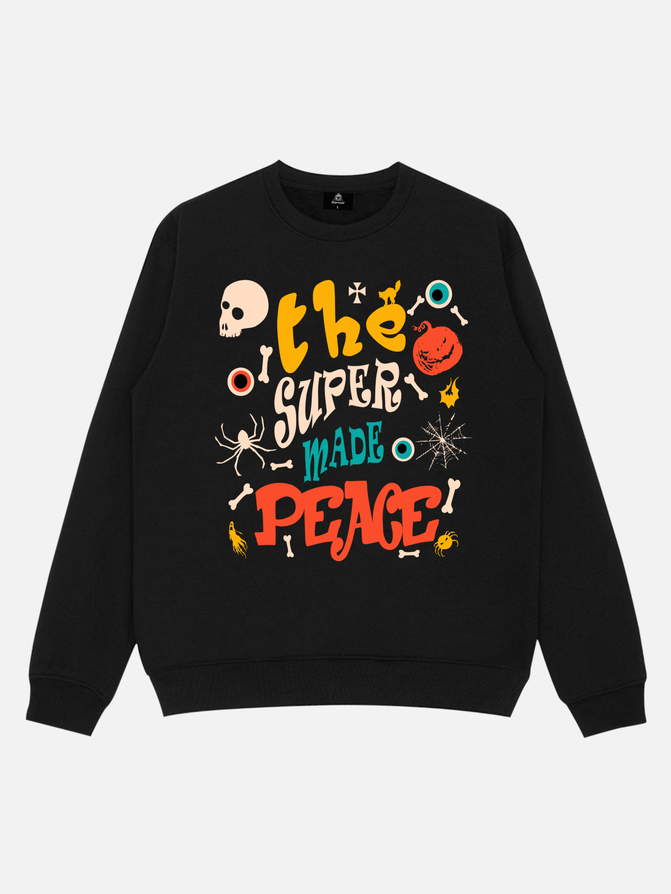 Halloween Letter Patch Streetwear Sweatshirt for Gen Z and K-POP Fashion