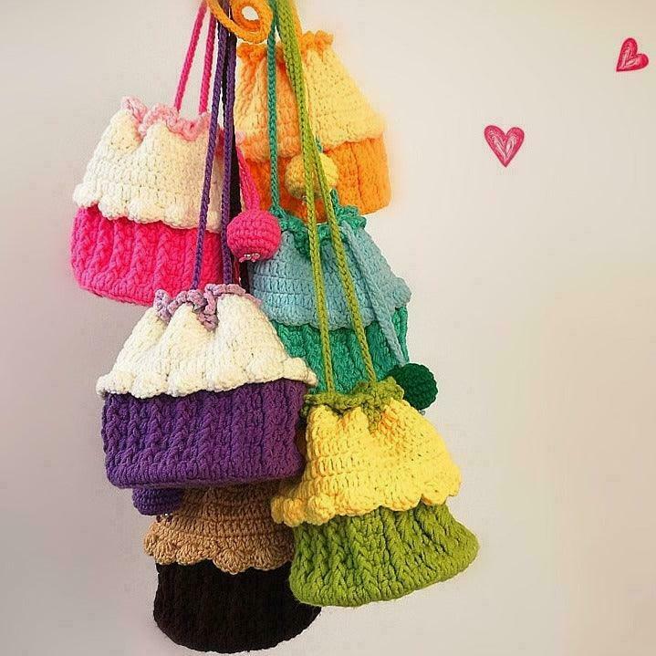 Hand-crocheted Wool Mini Bag for Gen Z K-POP Streetwear