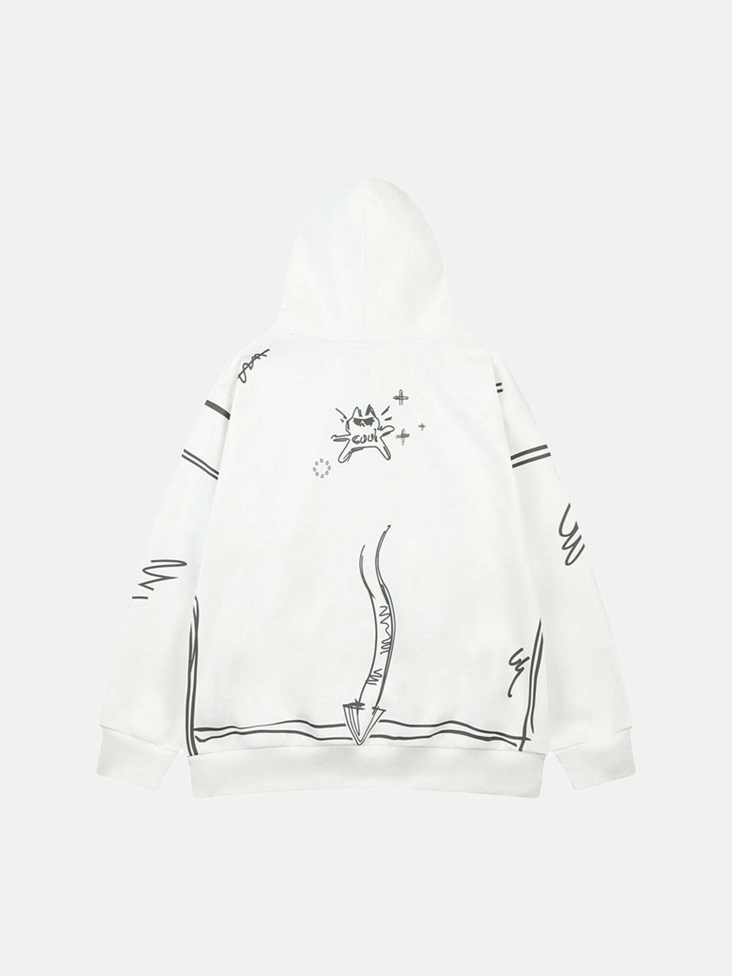 Hand-Painted Graffiti Streetwear Hoodie for Gen Z and K-POP Fans