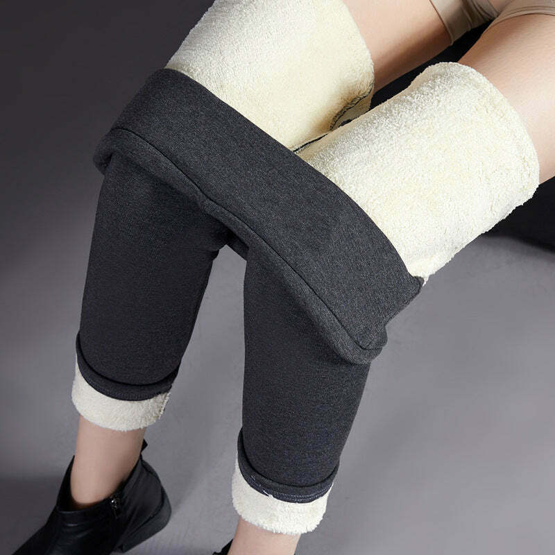 High Waist Lamb Fleece Thermal Pants for Gen Z Fashion: Y2K Streetwear & K-POP