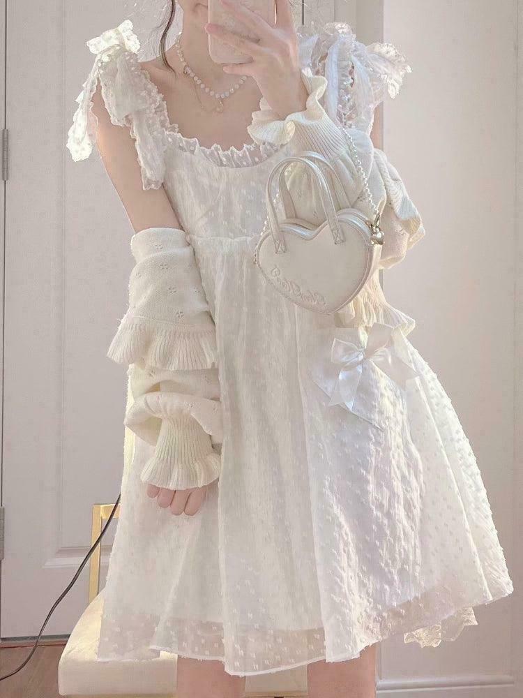 Icy Marshmallow Fairycore Princess Dress for Gen Z Streetwear