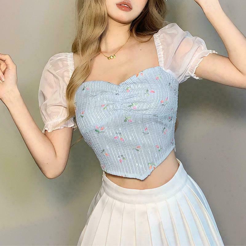 Innocent Rosebud Fairycore Princess Top for Gen Z Fashionistas