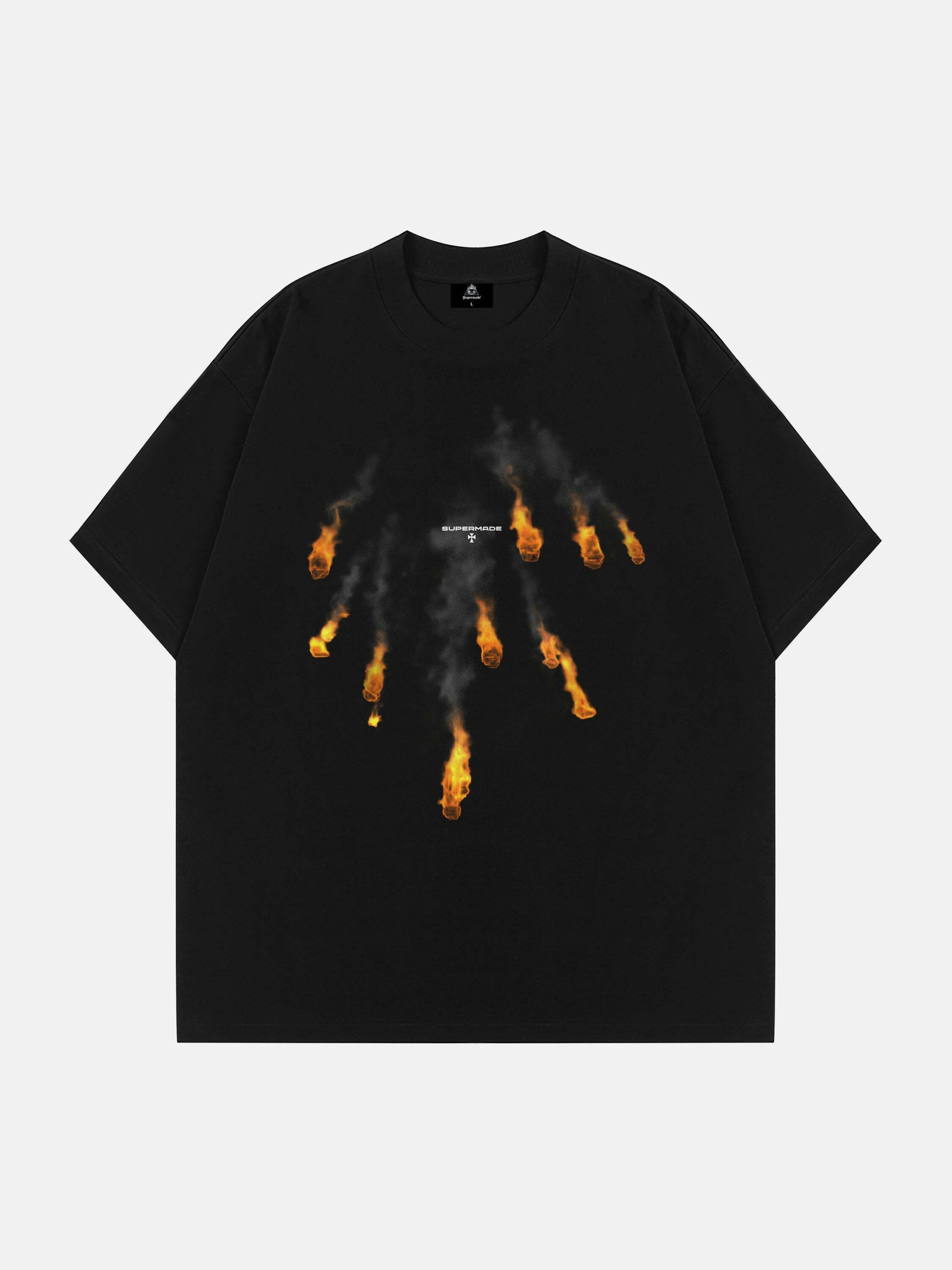 K-POP Streetwear Fireball Print Tee for Gen Z Fashion | Y2K Style