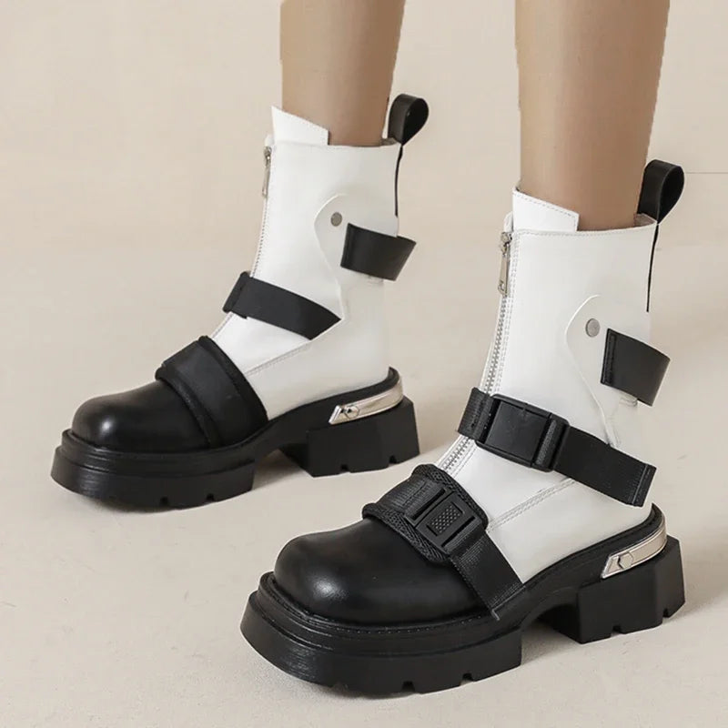 Kaleido Kicks: Trendy Gen Z K-POP Streetwear Boots for Y2K Fashion