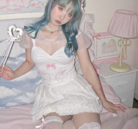 Kawaii Angel Bunny Love Coquette Top for Gen Z Streetwear