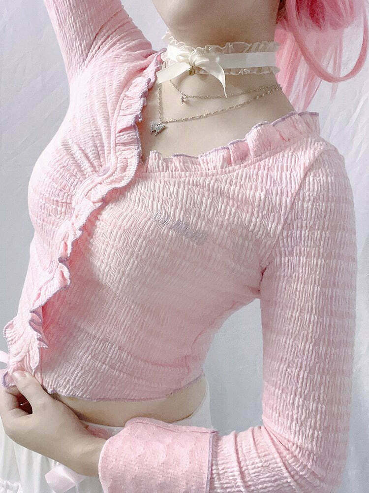 Kawaii Balletcore Pink Princess Top for Gen Z Fashionistas