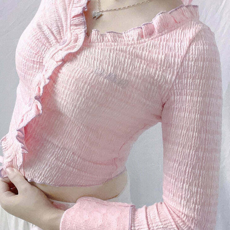 Kawaii Balletcore Pink Princess Top for Gen Z Fashionistas