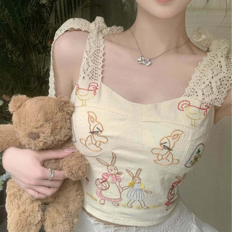 Kawaii Bunny Fairy Princess Corset Top for Gen Z Streetwear