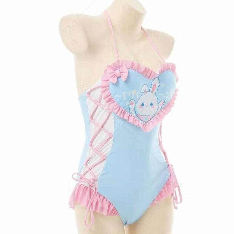 Kawaii Bunny Princesscore Swimwear for Gen Z and Y2K Fashion