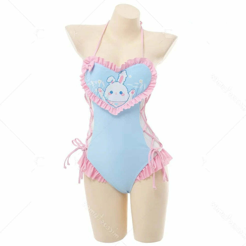 Kawaii Bunny Princesscore Swimwear for Gen Z and Y2K Fashion