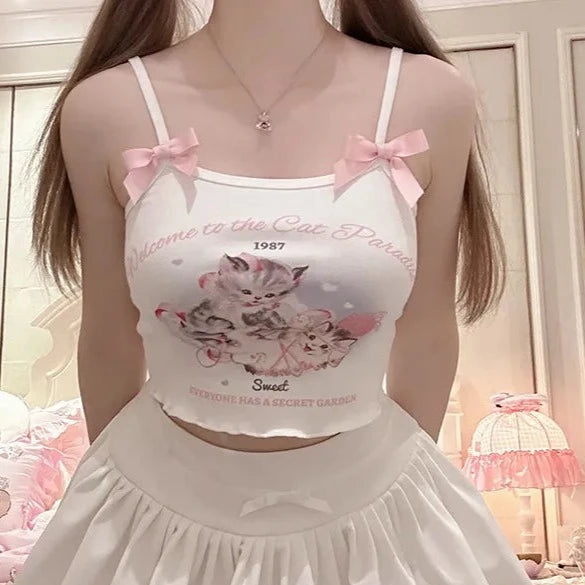 Kawaii Cami Top: Gen Z Streetwear for Princesscore & Fairycore Fans