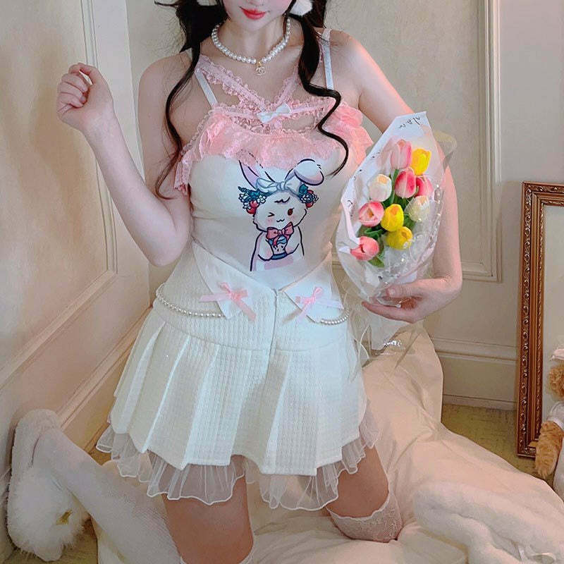 Kawaii Easter Bunny Fairycore Princesscore Top for Gen Z Streetwear