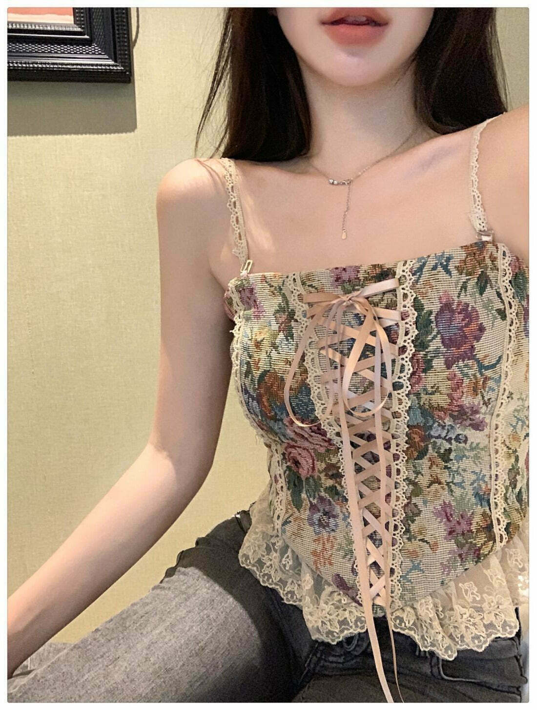 Kawaii Fairycore Corset Top for Gen Z Fashionistas