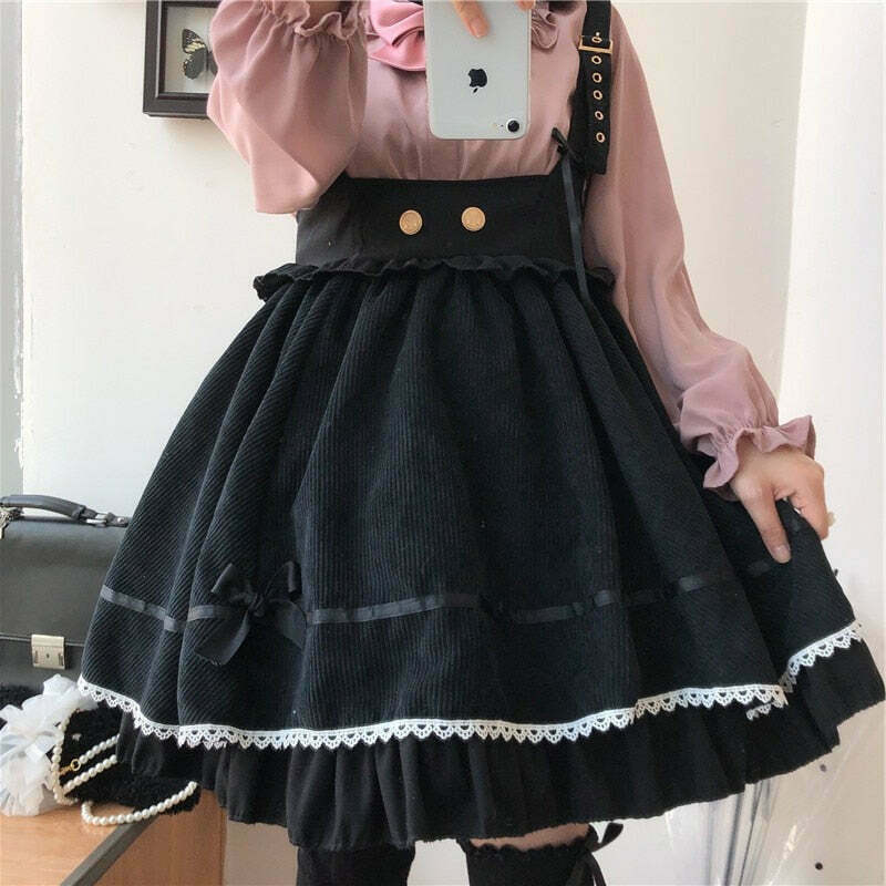 Kawaii Fairycore Princesscore Overalls Skirt Dress for Gen Z Fashion