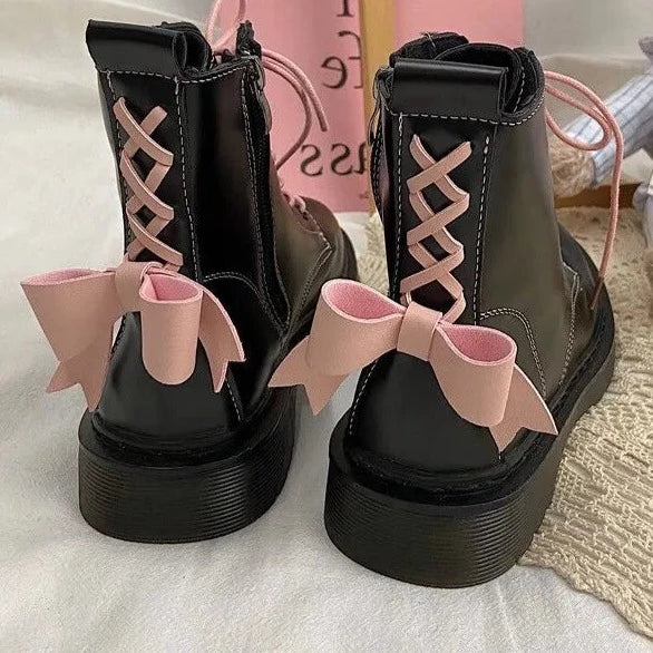 Kawaii Gothic Balletcore Boots for Gen Z Streetwear Fashion