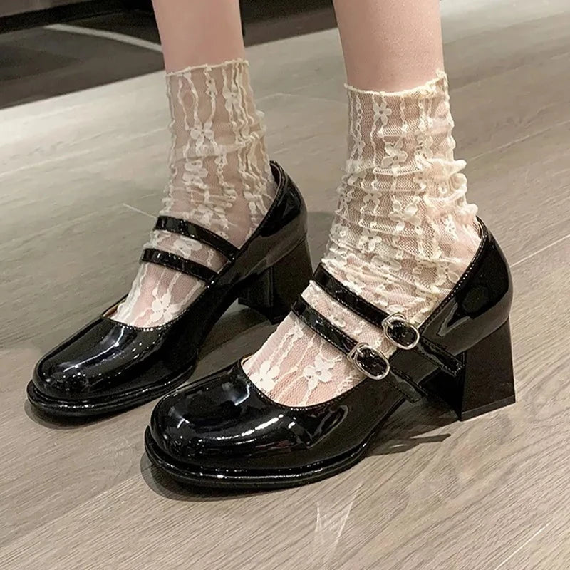 Kawaii Gothic Princesscore Mary Janes Shoes for Gen Z Fashion