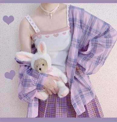 Kawaii Heart Camis: Trendy Gen Z K-POP Streetwear for Y2K Style