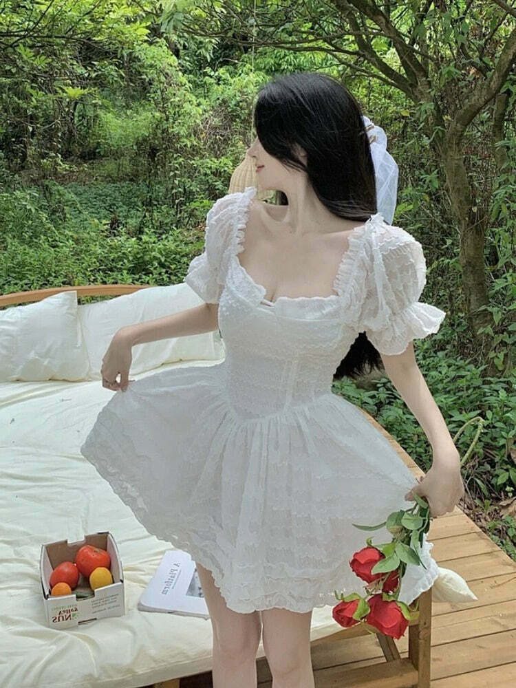 Kawaii Princesscore Lacy Bridal Dress for Gen Z Streetwear