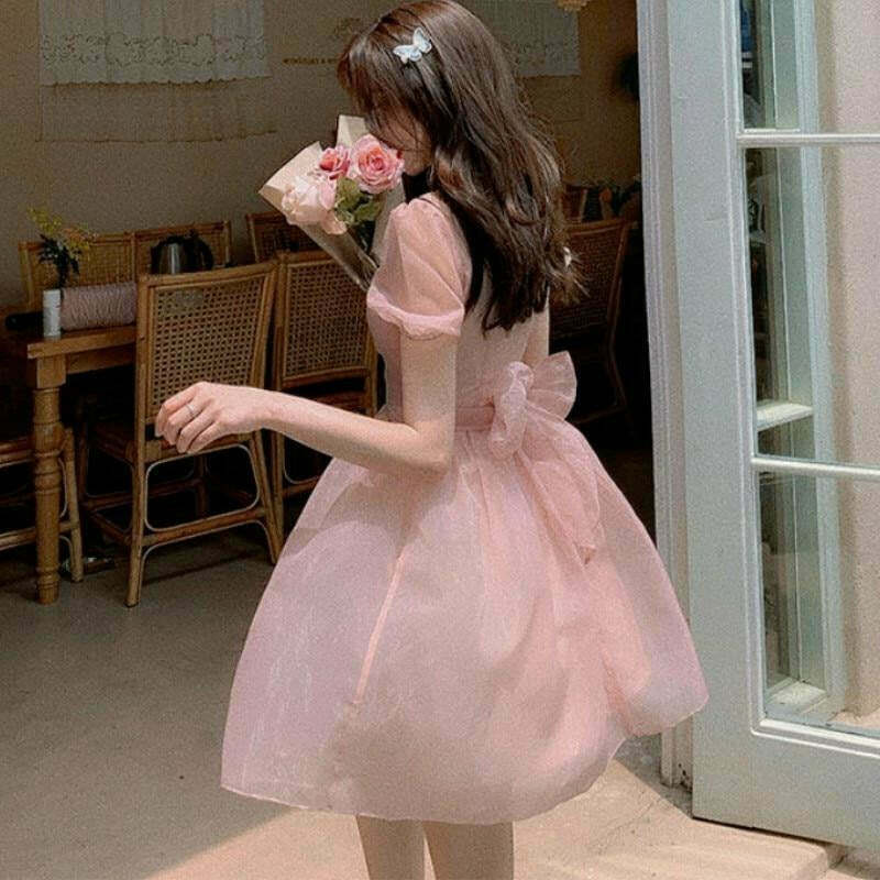 Kawaii Princesscore Rose Dusk Dress for Gen Z Fashionistas