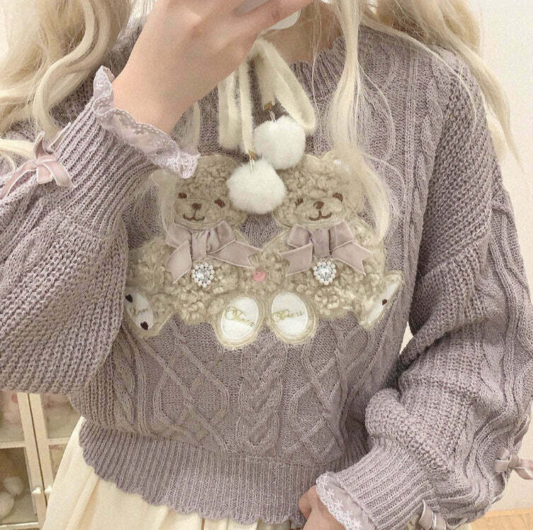 Kawaii Princesscore Teddy Bear Top for Gen Z Streetwear