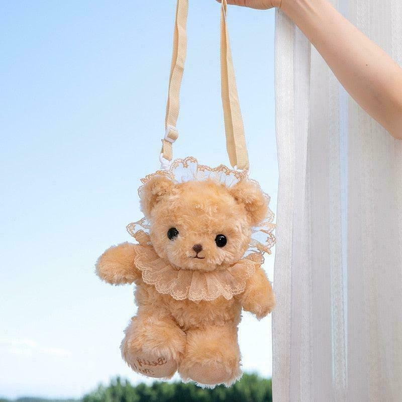 Lacy Bonnet Bear Friend Kawaii Bag for Gen Z Streetwear Fashion