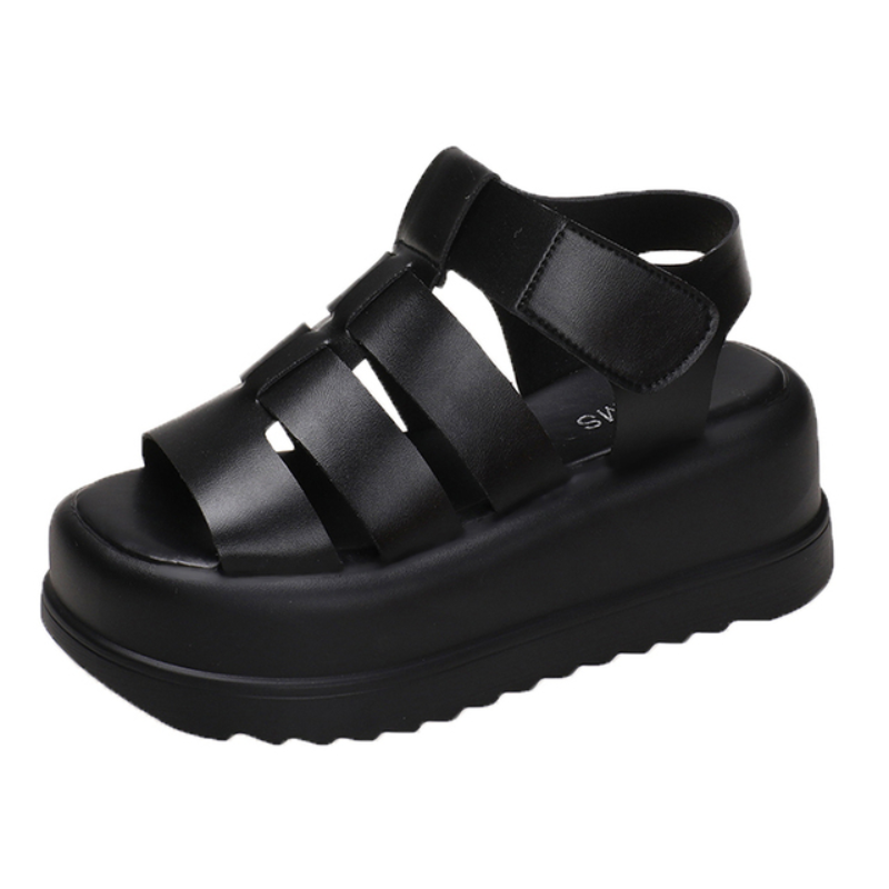 Luna Lustrous Platform Sandals: Gen Z K-POP Streetwear Y2K