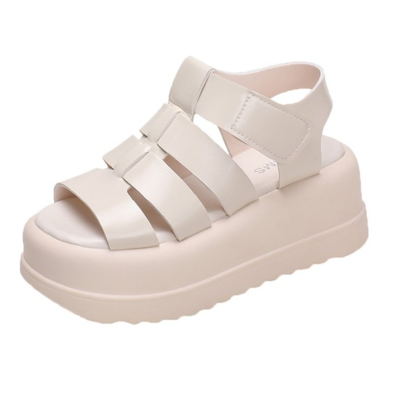 Luna Lustrous Platform Sandals: Gen Z K-POP Streetwear Y2K